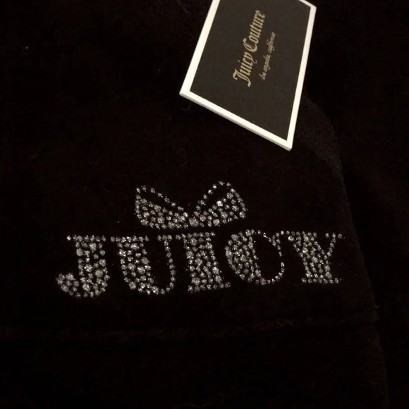 ASO NWT Y2K✨Juicy Couture Vintage USA🇺🇸Black Velour Tracksuit M Jacket/Sm Pant - Picture 10 of 13